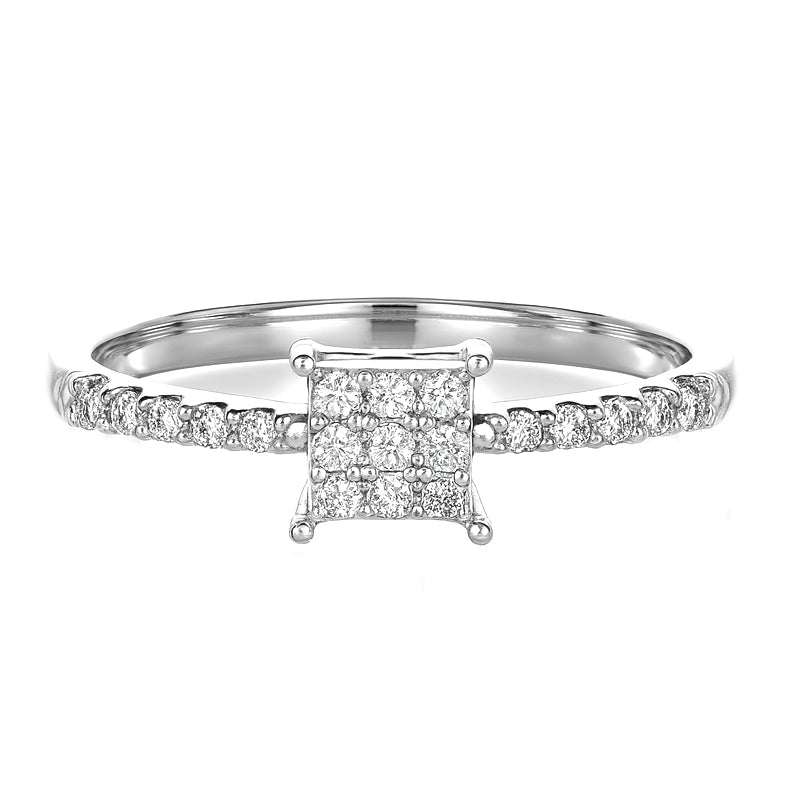 Anello - 18 carati Oro bianco, Oro giallo - 0.32ct. tw. Diamante (Naturale)