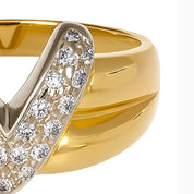 Anello - 18 carati Oro bianco, Oro giallo - 0.13ct. tw. Diamante (Naturale)