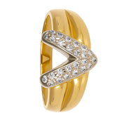 Anello - 18 carati Oro bianco, Oro giallo - 0.13ct. tw. Diamante (Naturale)