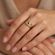 Anello - 18 carati Oro giallo - 0.68ct. tw. Zaffiro - Diamante