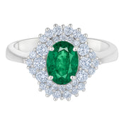 Anello - 18 carati Oro bianco - 1.75ct. tw. Smeraldo - Diamante