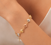 Bracciale - 18 carati Oro giallo, Oro rosa, Oro bianco - Made in Italy - Handmade