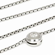Collana con ciondolo - 18 carati Oro bianco - 0.04ct. tw. Diamante (Naturale) - Made in Italy - Handmade