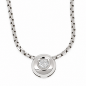 Collana con ciondolo - 18 carati Oro bianco - 0.04ct. tw. Diamante (Naturale) - Made in Italy - Handmade