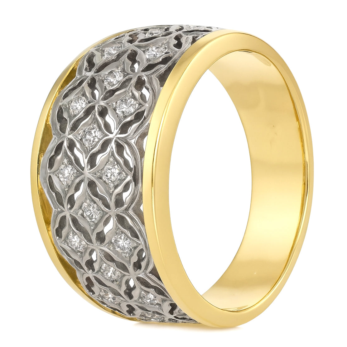 Anello - 18 carati Oro bianco, Oro giallo - 0.29ct. tw. Diamante (Naturale)