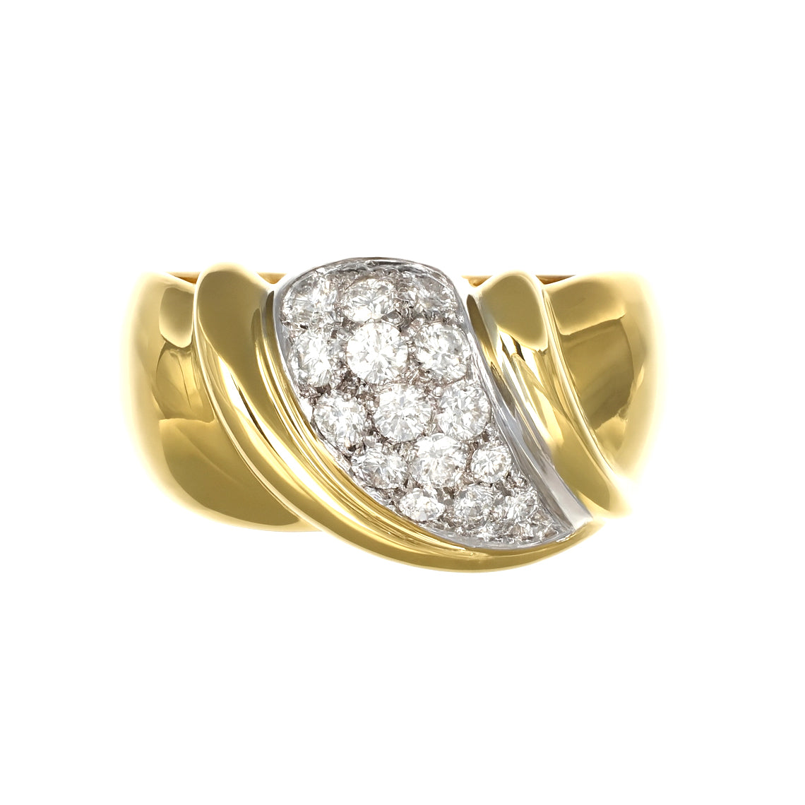 Anello - 18 carati Oro bianco, Oro giallo - 0.37ct. tw. Diamante (Naturale)