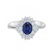 Anello - 18 carati Oro bianco - 1.71ct. tw. Zaffiro - Diamante