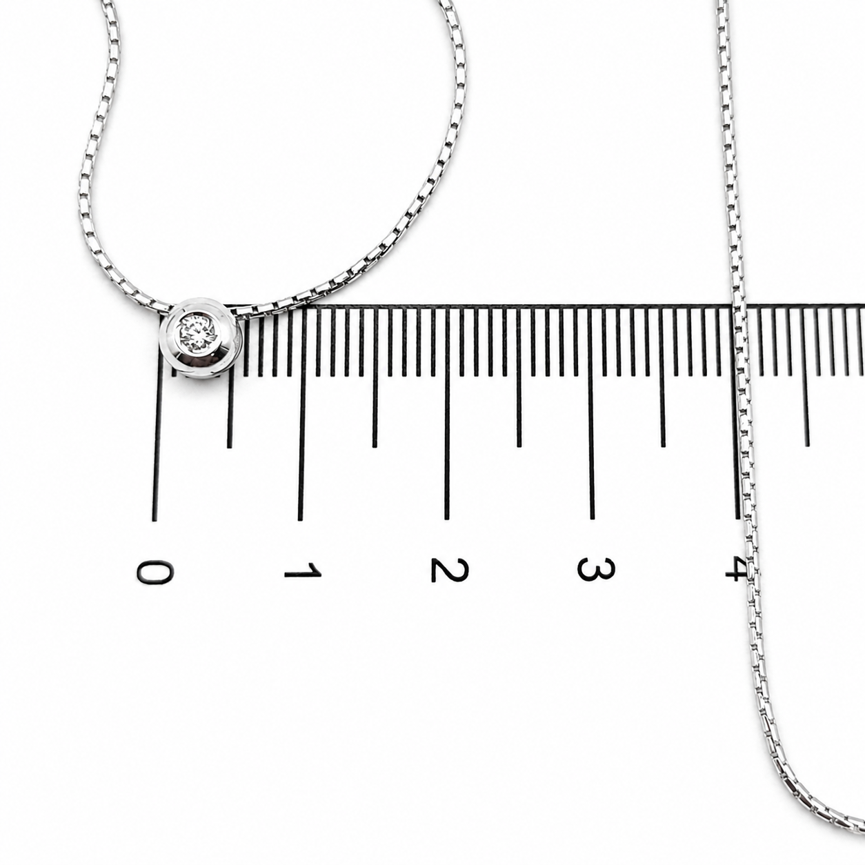 Collana con ciondolo - 18 carati Oro bianco - 0.04ct. tw. Diamante (Naturale) - Made in Italy - Handmade