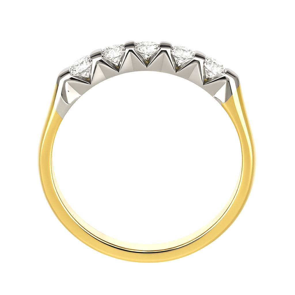 Anello - 18 carati Oro bianco, Oro giallo - 0.35ct. tw. Diamante (Naturale)