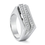 Anello - 18 carati Oro bianco - 0.70ct. tw. Diamante (Naturale)