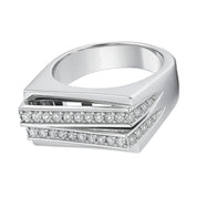 Anello - 18 carati Oro bianco - 0.70ct. tw. Diamante (Naturale)