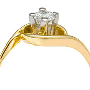 Anello - 18 carati Oro bianco, Oro giallo - 0.28ct. tw. Diamante (Naturale)