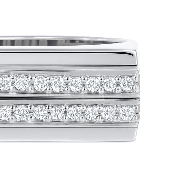 Anello - 18 carati Oro bianco - 0.70ct. tw. Diamante (Naturale)