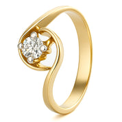 Anello - 18 carati Oro bianco, Oro giallo - 0.28ct. tw. Diamante (Naturale)