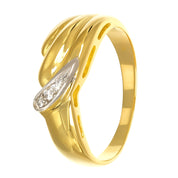 Anello - 18 carati Oro bianco, Oro giallo - 0.05ct. tw. Diamante (Naturale)