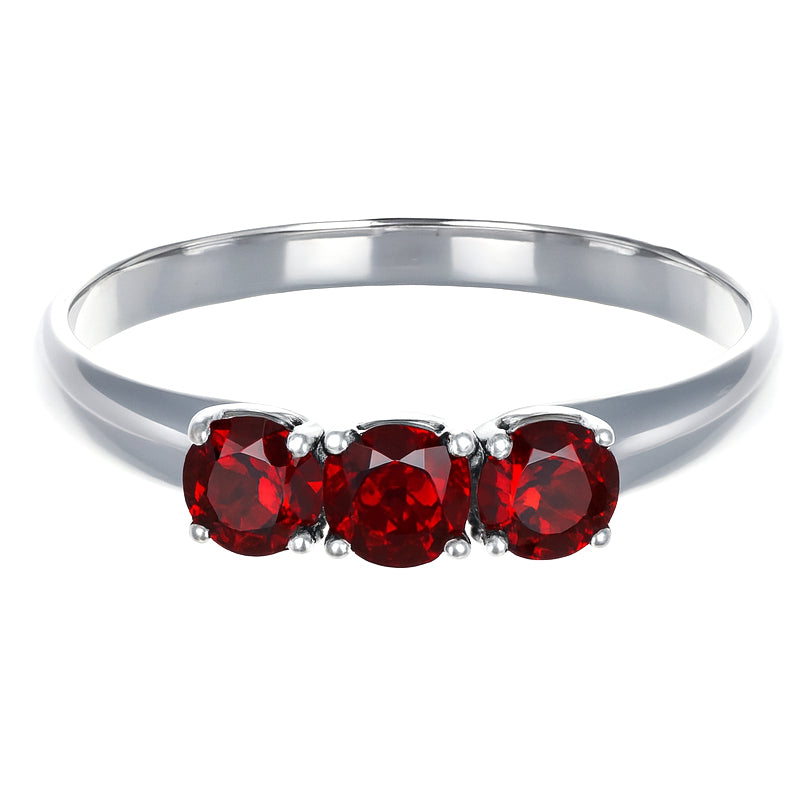 Anello - 18 carati Oro bianco - 0.75ct. tw. Rubino