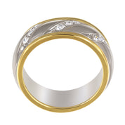 Anello - 18 carati Oro bianco, Oro giallo - 0.18ct. tw. Diamante (Naturale)