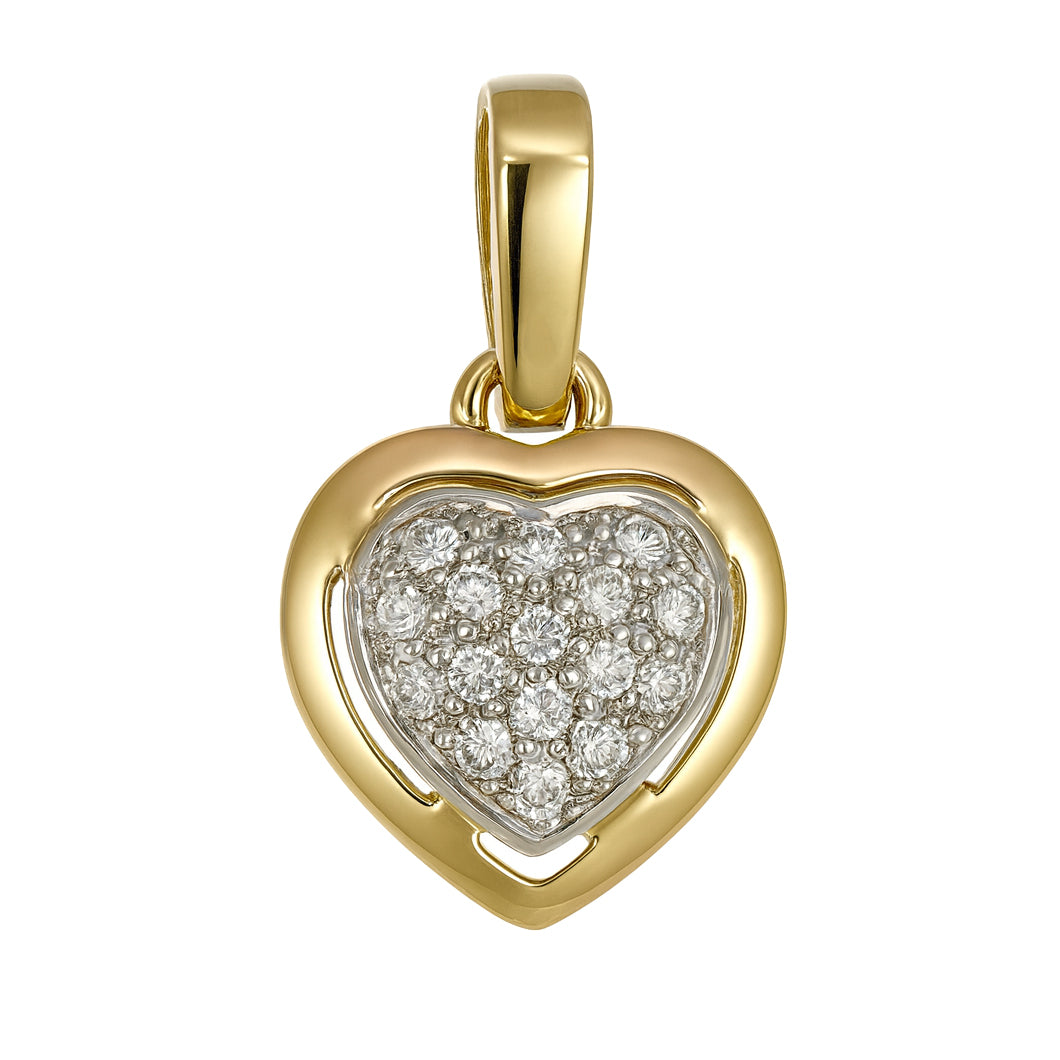 Ciondolo - 18 carati Oro bianco, Oro giallo - 0.24ct. tw. Diamante (Naturale)