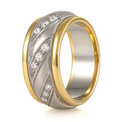 Anello - 18 carati Oro bianco, Oro giallo - 0.18ct. tw. Diamante (Naturale)