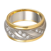 Anello - 18 carati Oro bianco, Oro giallo - 0.18ct. tw. Diamante (Naturale)