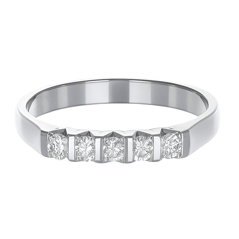 Anello - 18 carati Oro bianco - 0.25ct. tw. Diamante (Naturale)