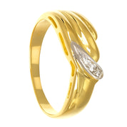 Anello - 18 carati Oro bianco, Oro giallo - 0.05ct. tw. Diamante (Naturale)