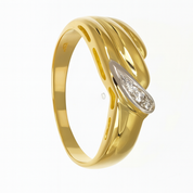 Anello - 18 carati Oro bianco, Oro giallo - 0.05ct. tw. Diamante (Naturale)