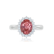 Anello - 18 carati Oro bianco - 2.89ct. tw. Tormalina - Diamante