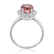 Anello - 18 carati Oro bianco - 2.89ct. tw. Tormalina - Diamante