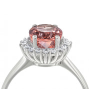 Anello - 18 carati Oro bianco - 2.89ct. tw. Tormalina - Diamante