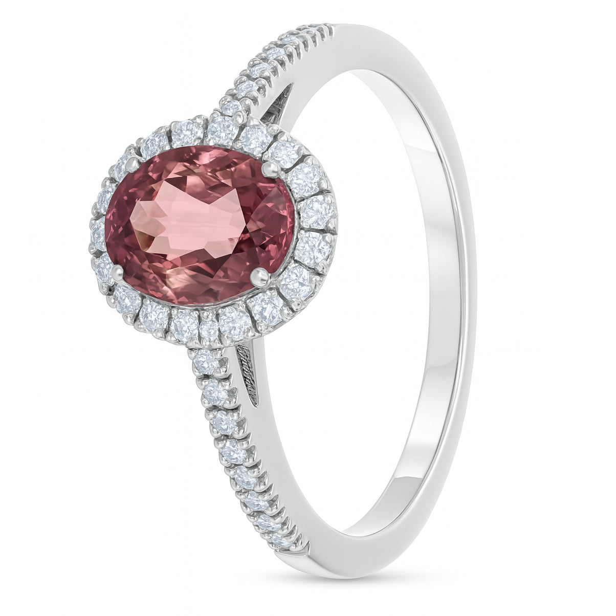 Anello - 18 carati Oro bianco - 2.16ct. tw. Tormalina - Diamante