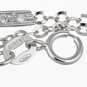 Collana con ciondolo - 18 carati Oro bianco - 0.04ct. tw. Diamante (Naturale) - Made in Italy - Handmade