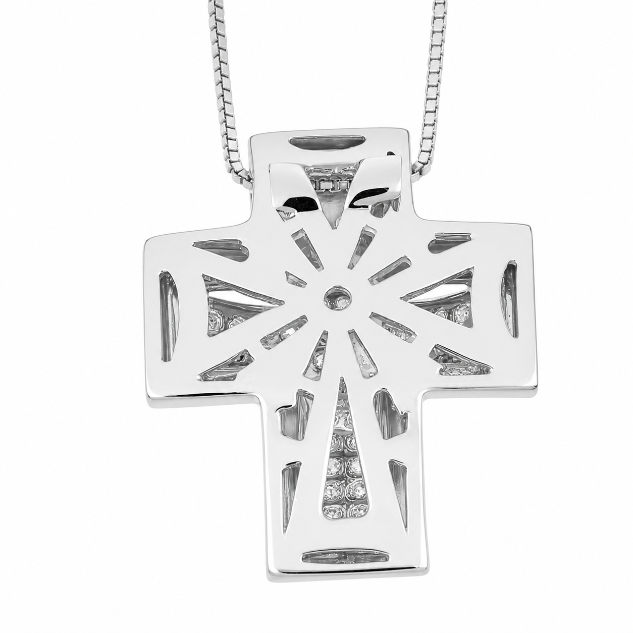 Collana con ciondolo - 18 carati Oro bianco - 0.32ct. tw. Diamante (Naturale) - Made in Italy - Handmade