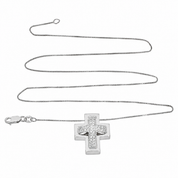 Collana con ciondolo - 18 carati Oro bianco - 0.32ct. tw. Diamante (Naturale) - Made in Italy - Handmade