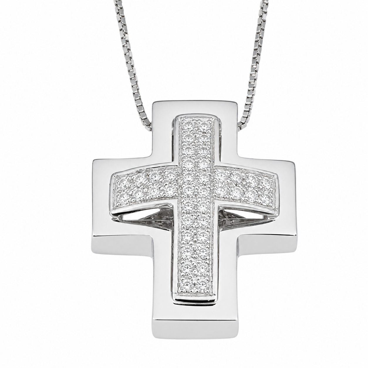 Collana con ciondolo - 18 carati Oro bianco - 0.32ct. tw. Diamante (Naturale) - Made in Italy - Handmade