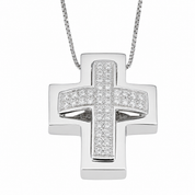 Collana con ciondolo - 18 carati Oro bianco - 0.32ct. tw. Diamante (Naturale) - Made in Italy - Handmade
