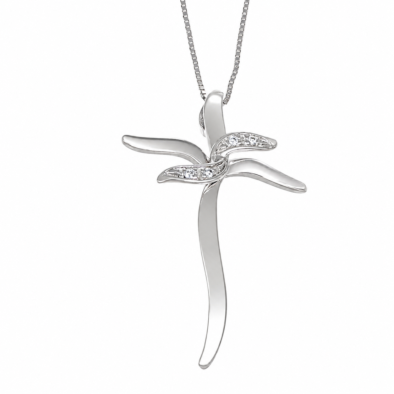 Collana con ciondolo - 18 carati Oro bianco - 0.08ct. tw. Diamante (Naturale) - Made in Italy - Handmade