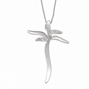Collana con ciondolo - 18 carati Oro bianco - 0.08ct. tw. Diamante (Naturale) - Made in Italy - Handmade