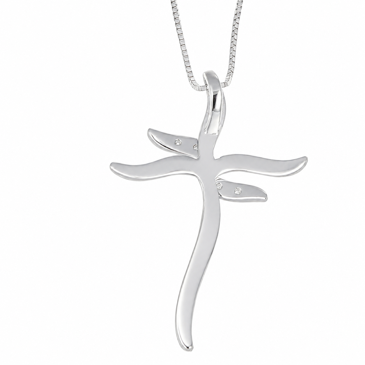Collana con ciondolo - 18 carati Oro bianco - 0.08ct. tw. Diamante (Naturale) - Made in Italy - Handmade