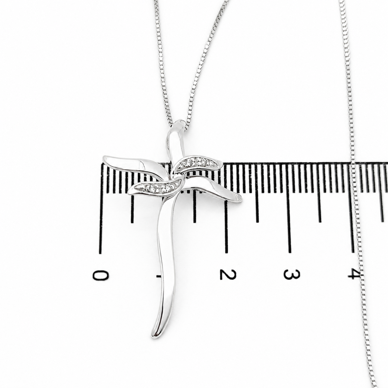 Collana con ciondolo - 18 carati Oro bianco - 0.08ct. tw. Diamante (Naturale) - Made in Italy - Handmade