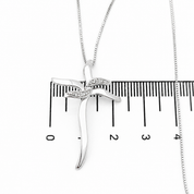 Collana con ciondolo - 18 carati Oro bianco - 0.08ct. tw. Diamante (Naturale) - Made in Italy - Handmade