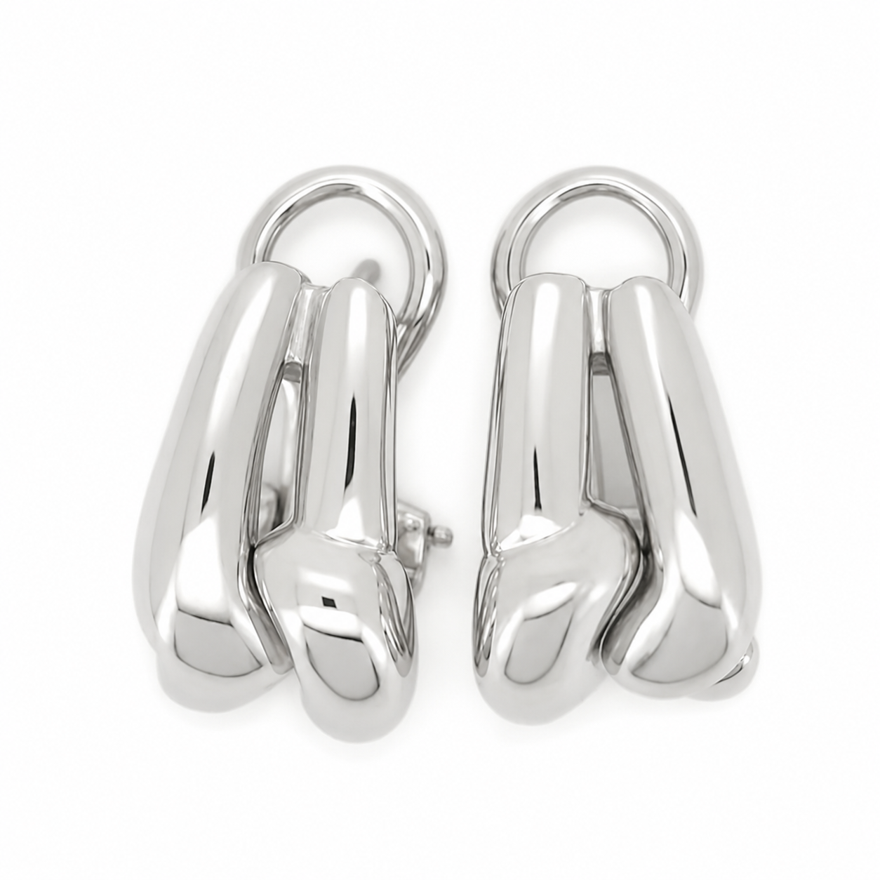 Orecchini - 18 carati Oro bianco - Made in Italy - Handmade