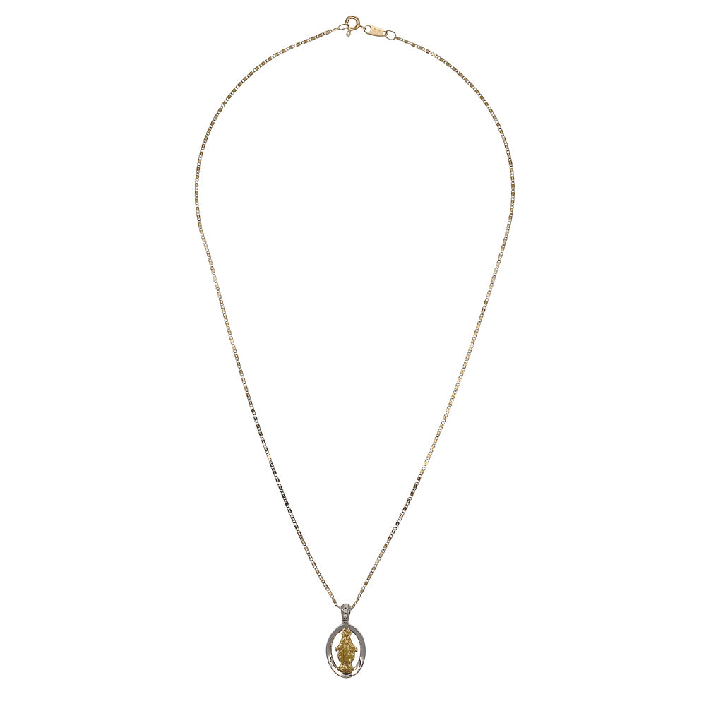 Collana con ciondolo - 18 carati Oro bianco, Oro giallo - 0.05ct. tw. Diamante (Naturale)