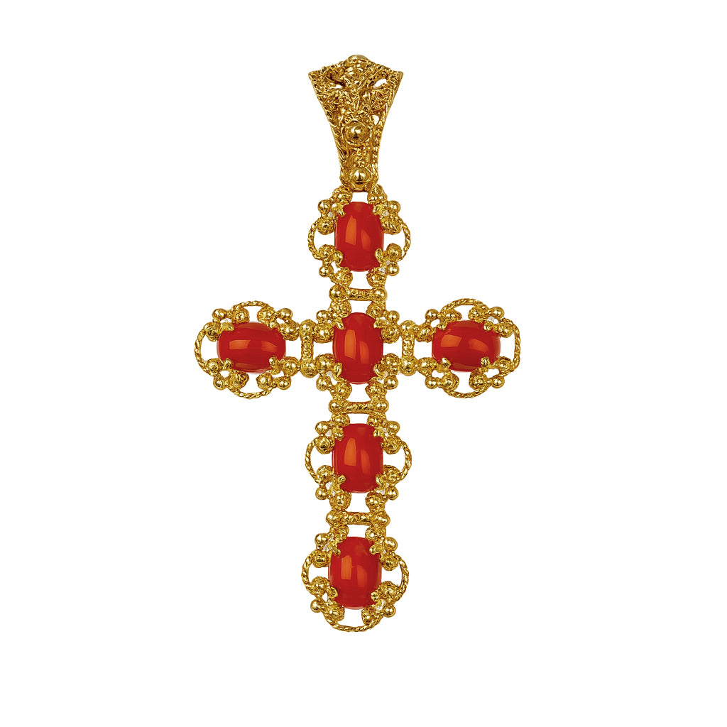 Ciondolo - 18 carati Oro giallo Corallo