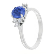 Anello - 18 carati Oro bianco - 2.07ct. tw. Zaffiro - Diamante