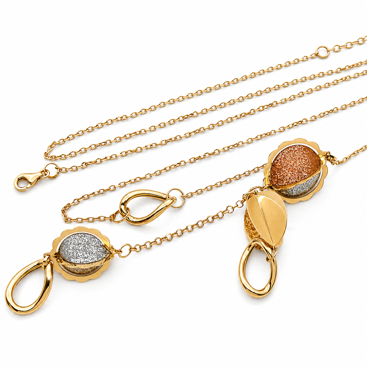 Collana in Oro giallo, Oro rosa, Oro bianco 18 carati