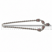 Collana - 18 carati Argento, Oro bianco - 10.13ct. tw. Rubino - Diamante