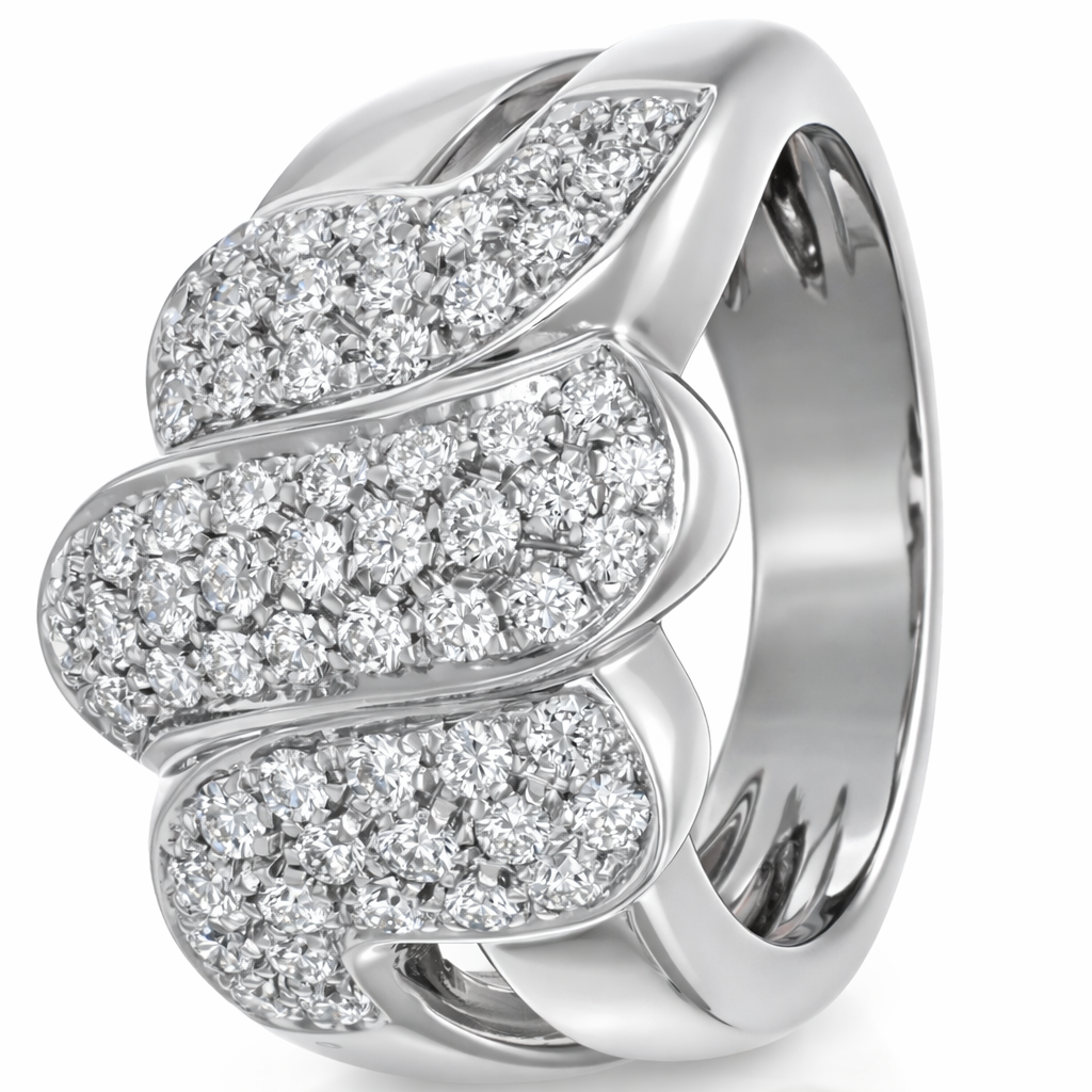 Anello - 18 carati Oro bianco - 0.915ct. tw. Diamante (Naturale)