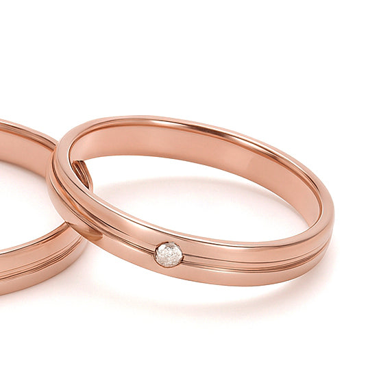 Anello - 18 carati Oro giallo - 0.01ct. tw. Diamante (Naturale)