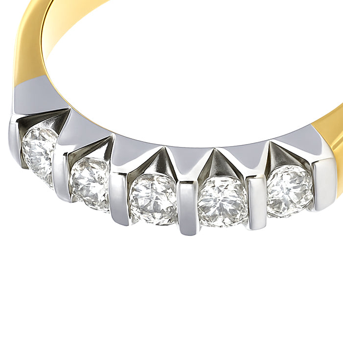 Anello - 18 carati Oro bianco, Oro giallo - 0.35ct. tw. Diamante (Naturale)